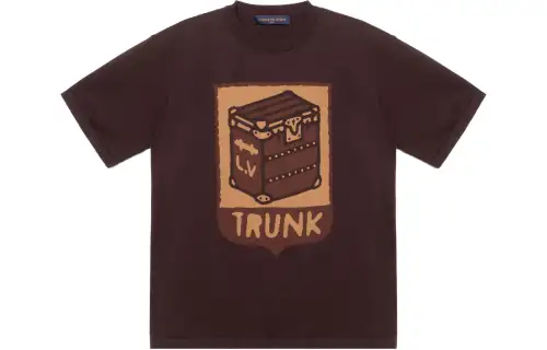LOUIS VUITTON Short Sleeved Cotton Intarsia Crewneck