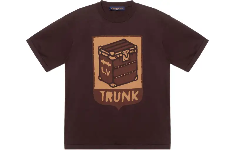 LOUIS VUITTON Short Sleeved Cotton Intarsia Crewneck