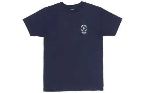 Vans T Shirts Unisex Blue Crew Neck Moderate Straight Fit