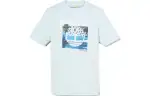 Timberland T Shirts Men's Light Blue Crew Neck Moderate Straight Fit