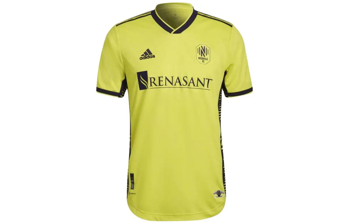 Adidas T-Shirts Men's Shocking Yellow V-neck Moderate Straight Fit