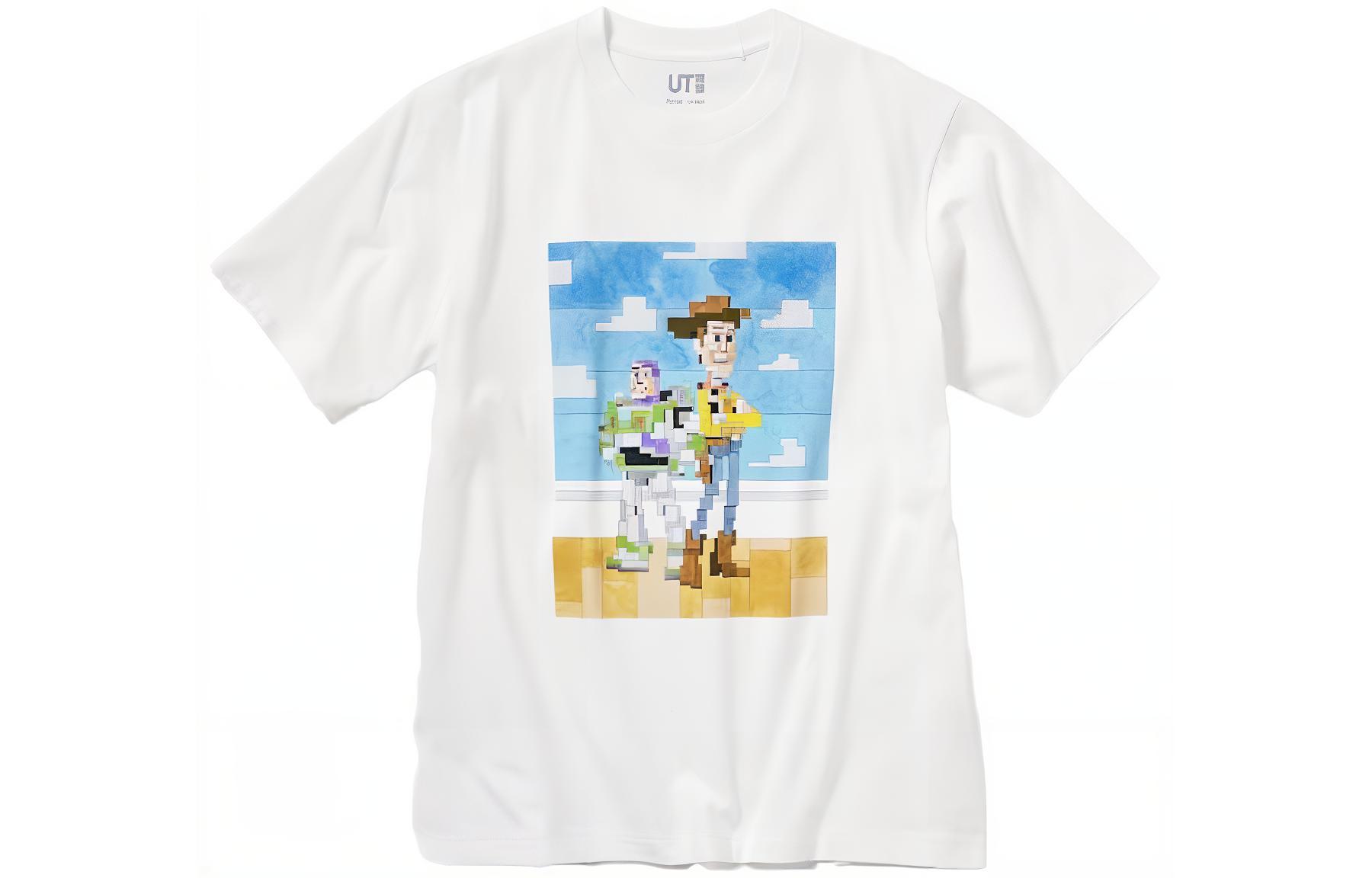 UNIQLO UNIQLO x Disney/Disney joint model UNIQLO x Disney joint model SS23 SS23 Oil painting pixel style Buzz Lightyear and Woody printed short-sleeved T-shirt, same style for men and women, white
