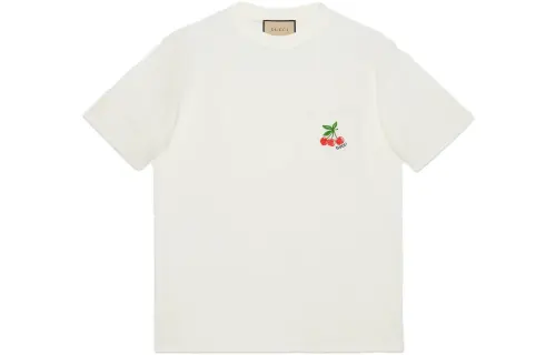 GUCCI T Shirts Men's White Crew Neck Moderate Straight Fit