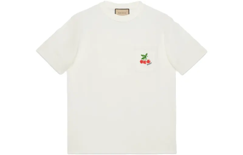 GUCCI T Shirts Men's White Crew Neck Moderate Straight Fit