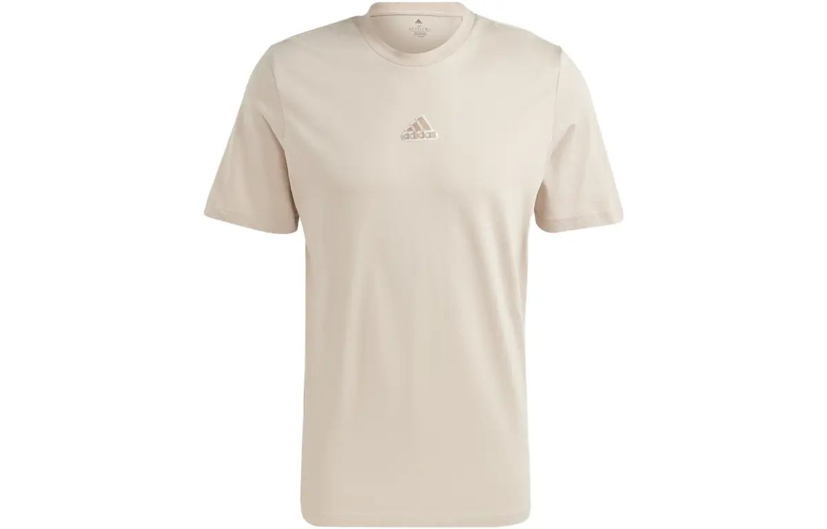 Adidas T-Shirts Men's Beige Crew Neck Moderate Straight Fit