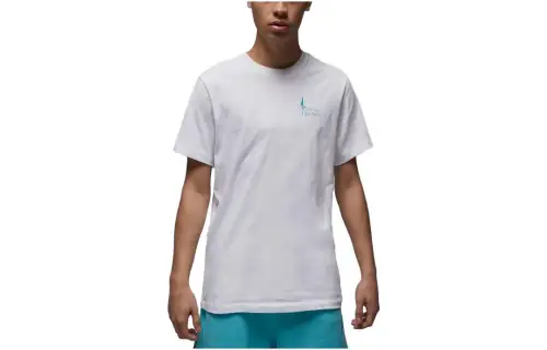 Jordan T Shirts Men's White Crew Neck Moderate Straight Fit