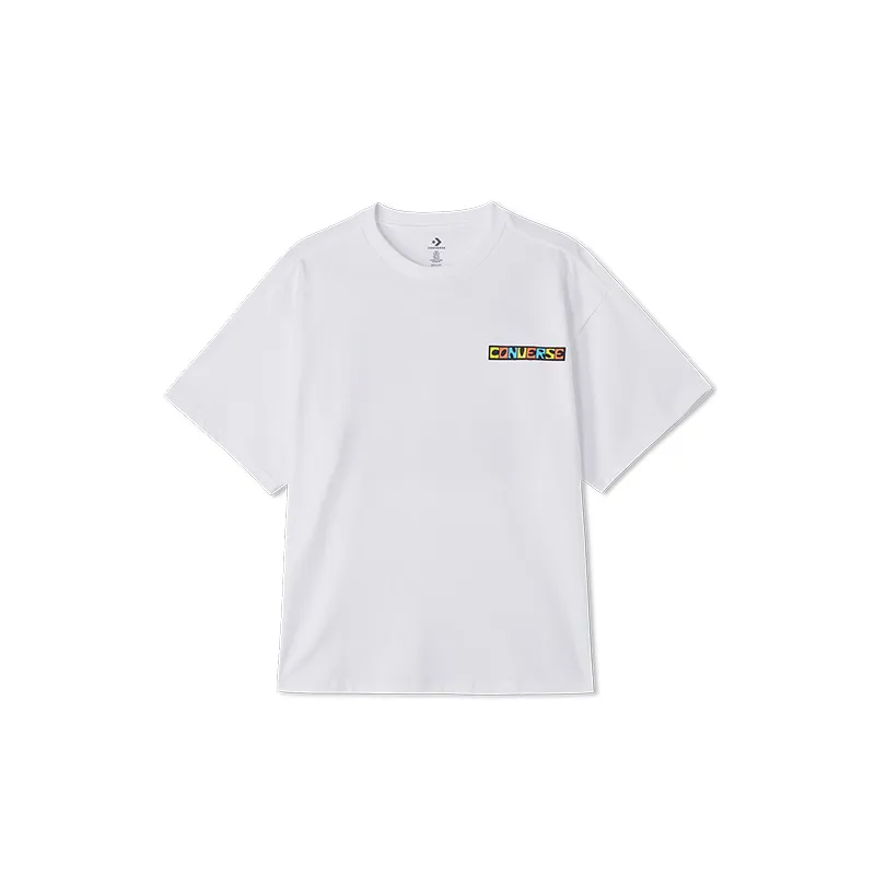 Converse T Shirts Men's White Crew Neck Moderate Straight Fit