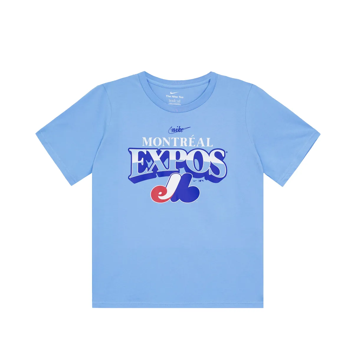 Nike X MLB T-Shirts Men's Sky Blue Crew Neck Thin Straight Fit