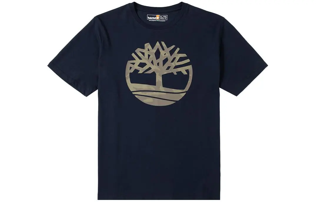 Timberland T-Shirts Men's Blue Crew Neck Moderate Straight Fit