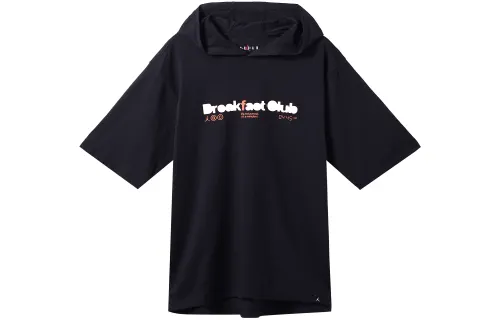 Jordan T Shirts Men's Black Hooded Moderate Straight Fit