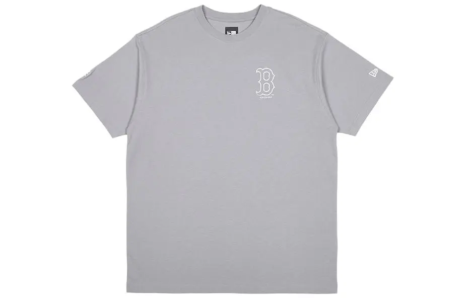 New Era T-Shirts Men's Gray Crew Neck Moderate