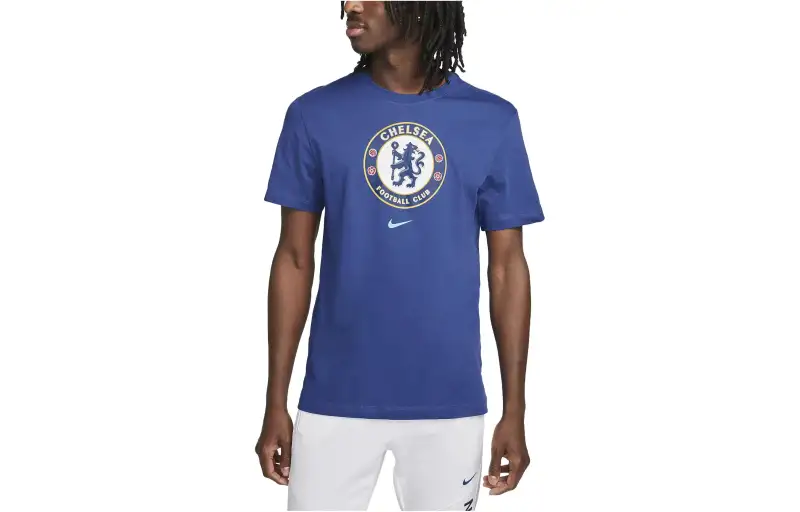 Nike T Shirts Men's Blue Crew Neck Moderate Straight Fit