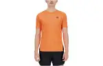 New Balance T Shirts Men's Orange Crew Neck Moderate Straight Fit