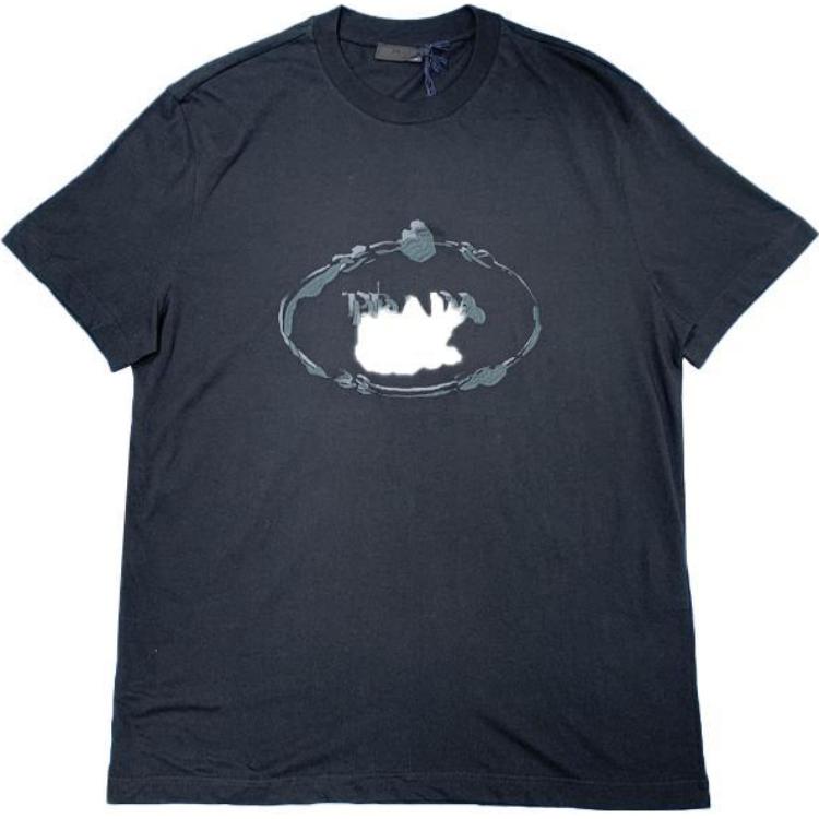 PRADA T Shirts Men's Black Crew Neck Moderate Straight Fit