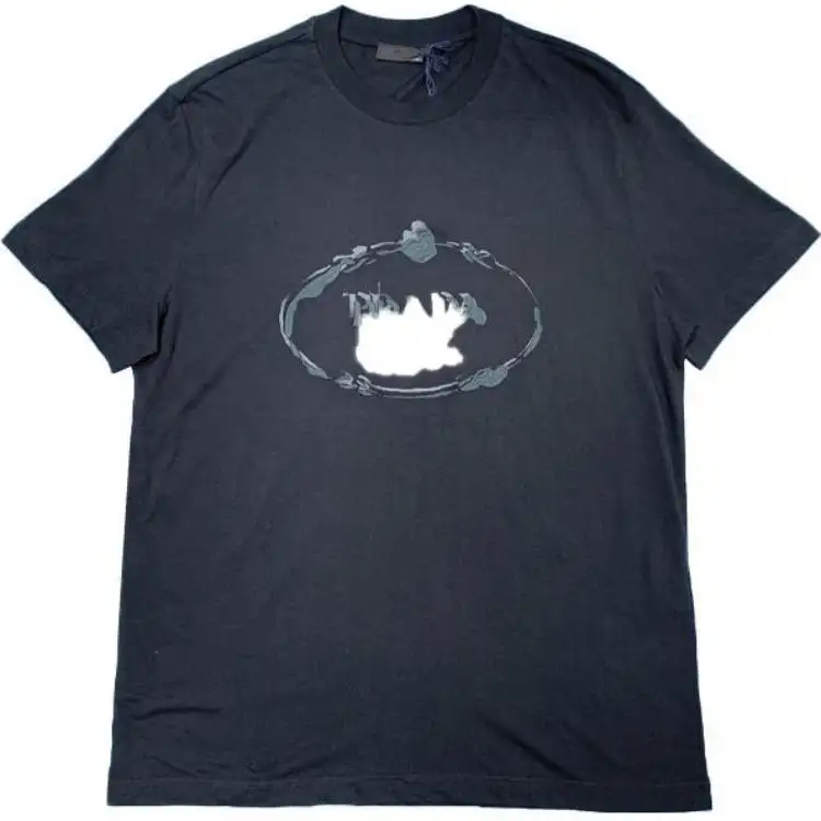 PRADA T Shirts Men's Black Crew Neck Moderate Straight Fit