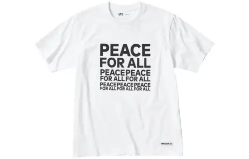 UNIQLO T Shirts Unisex White Crew Neck Moderate Straight Fit