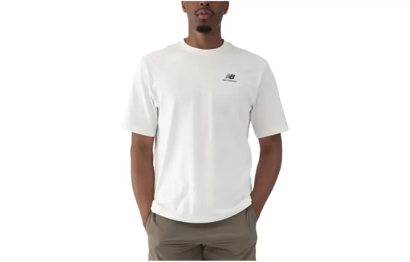 New Balance New Balance SS23 Head Outside T Shirts Unisex White Crew Neck Moderate Straight Fit