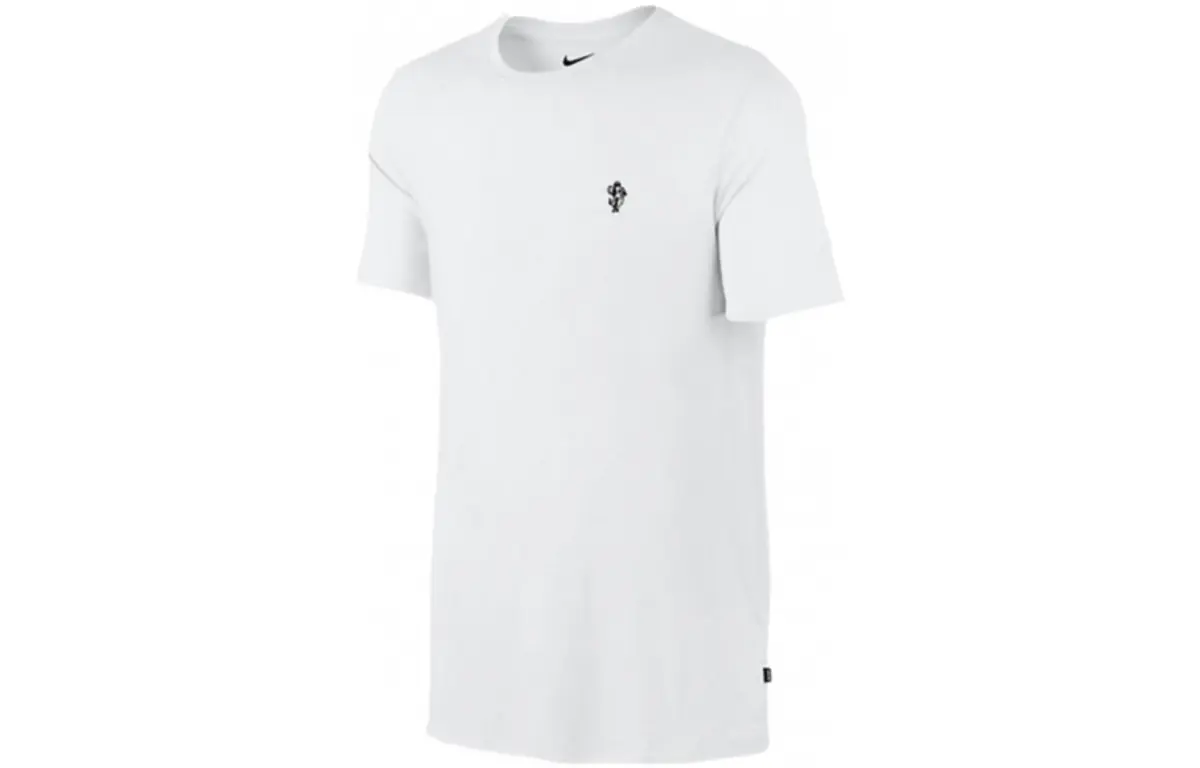 Nike T-Shirts Unisex White Crew Neck Moderate Straight Fit