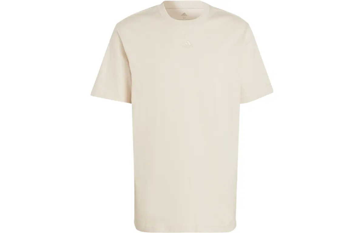Adidas T-Shirts Men's Beige Crew Neck Moderate Straight Fit