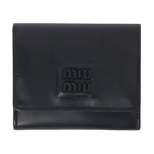 MIU MIU Leather Wallet Small Women's Black