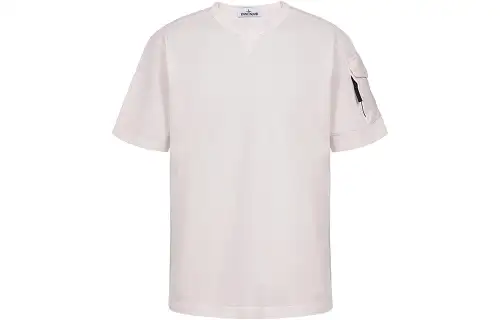 STONE ISLAND T Shirts Men's Pink Crew Neck Moderate Straight Fit