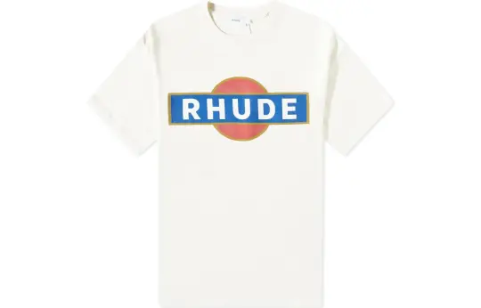 RHUDE T Shirts Men's White Crew Neck Moderate Straight Fit