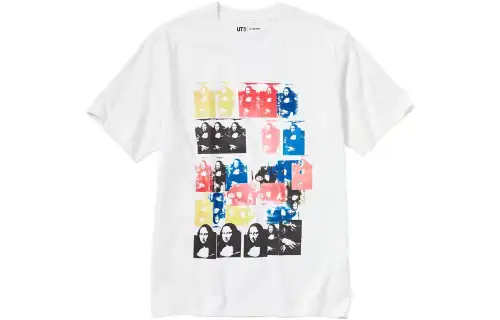 UNIQLO T Shirts Unisex White Crew Neck Moderate Straight Fit
