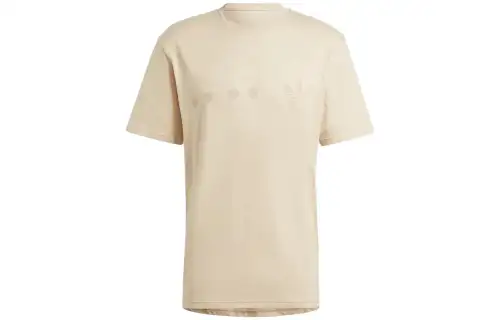 Adidas Originals T Shirts Men's Beige Crew Neck Moderate Straight Fit