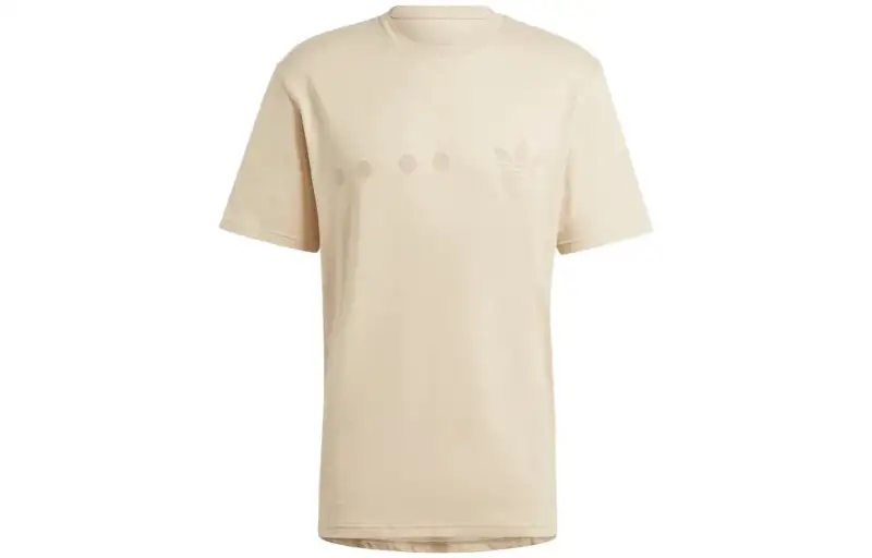 Adidas Originals T Shirts Men's Beige Crew Neck Moderate Straight Fit
