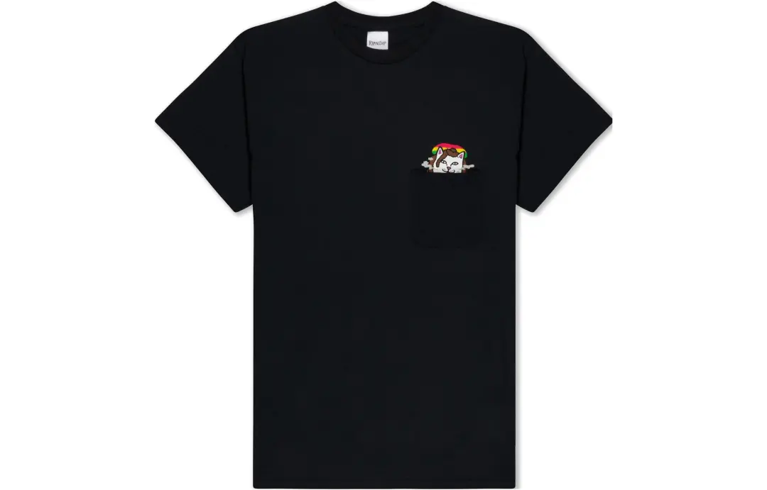 RIPNDIP T Shirts Men's Black Crew Neck Moderate Straight Fit