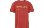 Timberland T Shirts Men's Red Crew Neck Moderate Straight Fit
