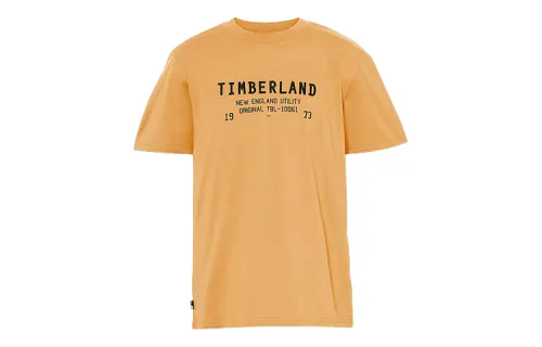 Timberland T Shirts Men's Yellow Crew Neck Moderate Straight Fit