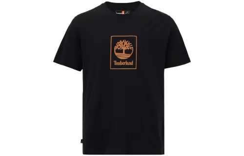 Timberland T Shirts Men's Black Crew Neck Moderate Straight Fit