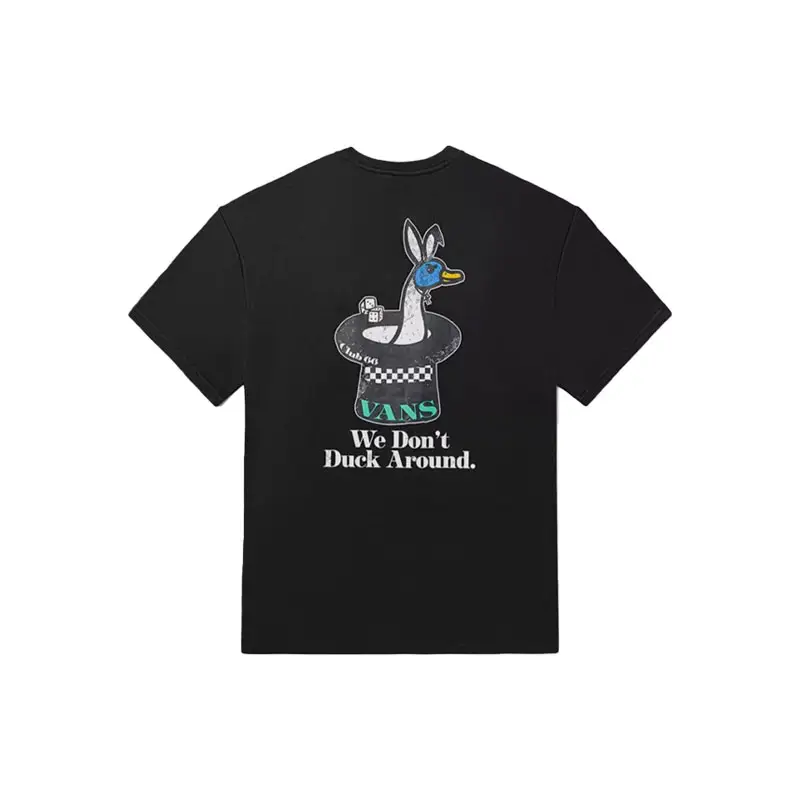 Vans T Shirts Unisex Black Crew Neck Moderate Straight Fit