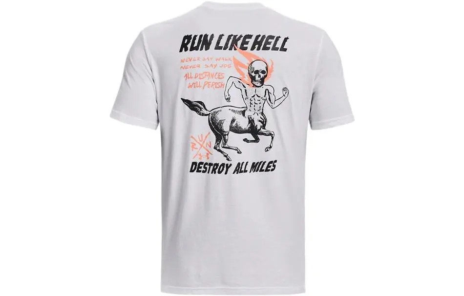 Under Armour T-Shirts Men's White Crew Neck Moderate Straight Fit