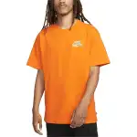 Nike T Shirts Men's Orange Crew Neck Moderate Straight Fit