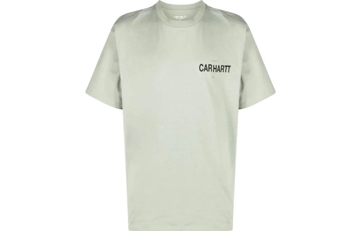 Carhartt WIP T-Shirts Men's Light Green Crew Neck Thin Straight Fit