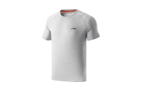 Li Ning Fitness Series T Shirt Men's Mixed Color New Light Heather Gray