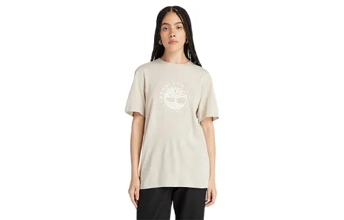 Timberland T Shirts Unisex Light Gray Crew Neck Moderate Straight Fit