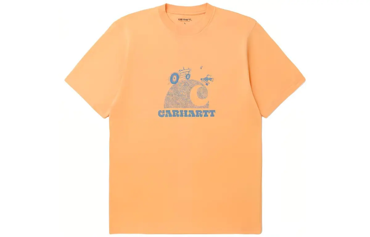 Carhartt WIP T-Shirts Men's Yellow Crew Neck Moderate