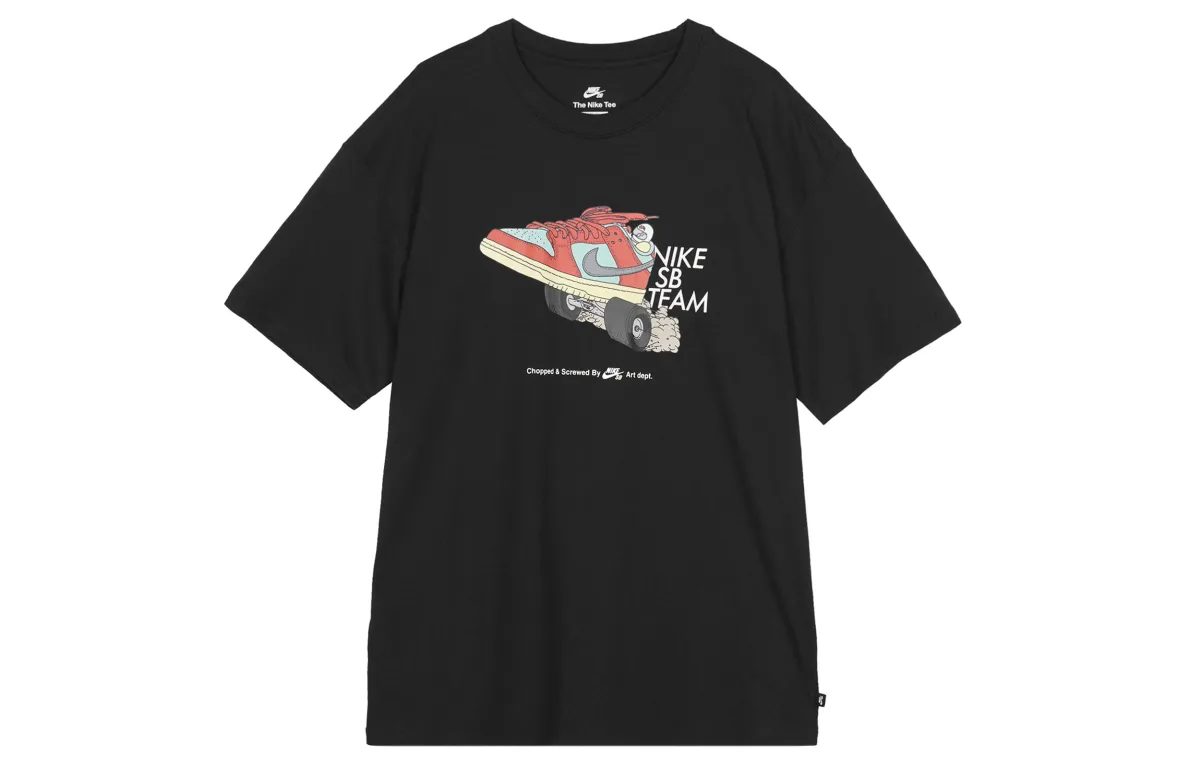 Nike T-Shirts Men's Black Crew Neck Moderate