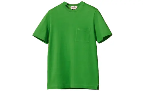 HERMES T Shirts Men's Green Crew Neck