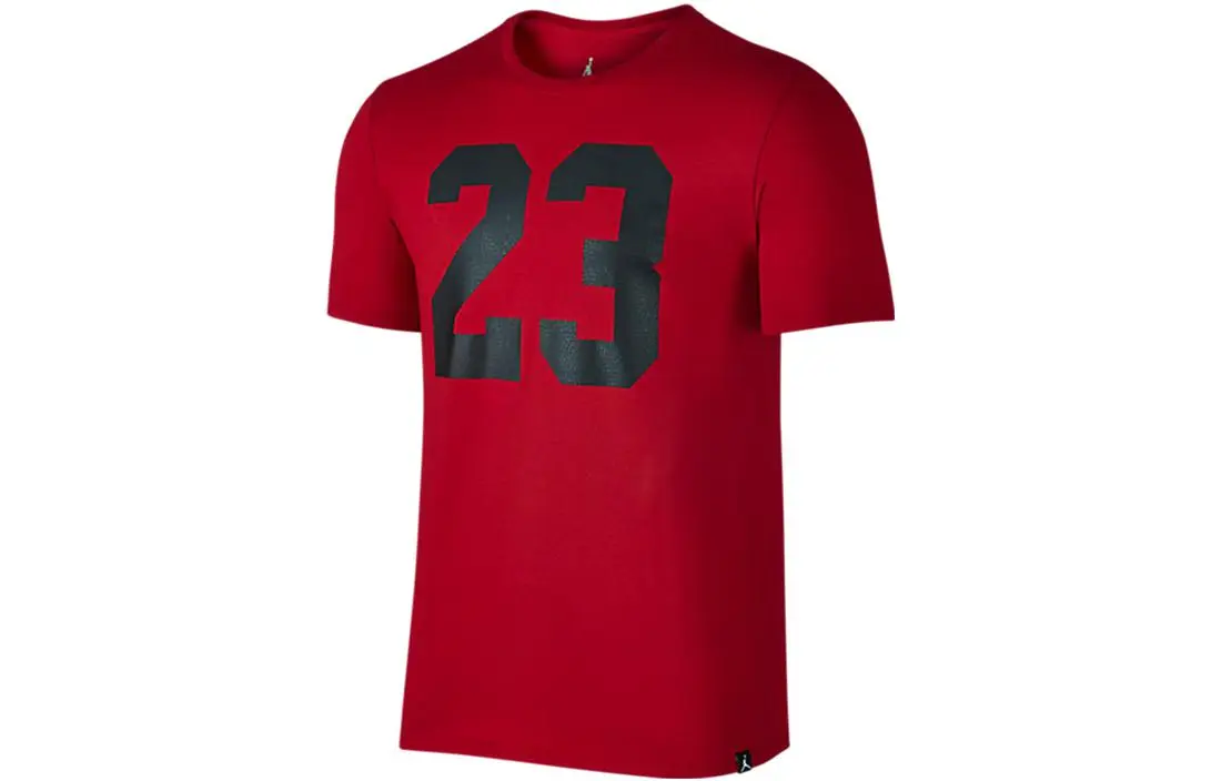 Nike T-Shirts Men's Red Crew Neck Moderate Straight Fit