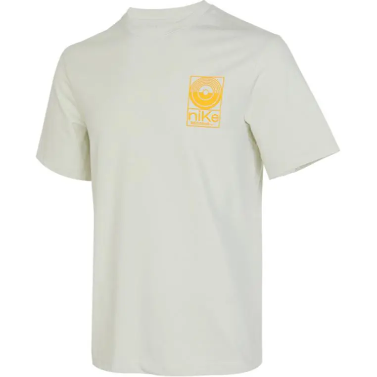 Nike T-Shirts Men's Light Green Crew Neck Moderate Straight Fit