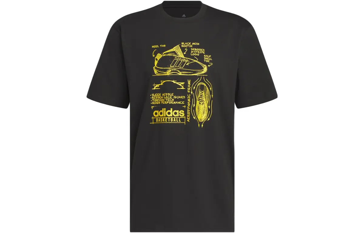 Adidas T-Shirts Men's Black Crew Neck Moderate Straight Fit