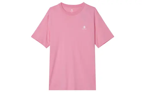 Converse T Shirts Unisex Pink Crew Neck Moderate Straight Fit