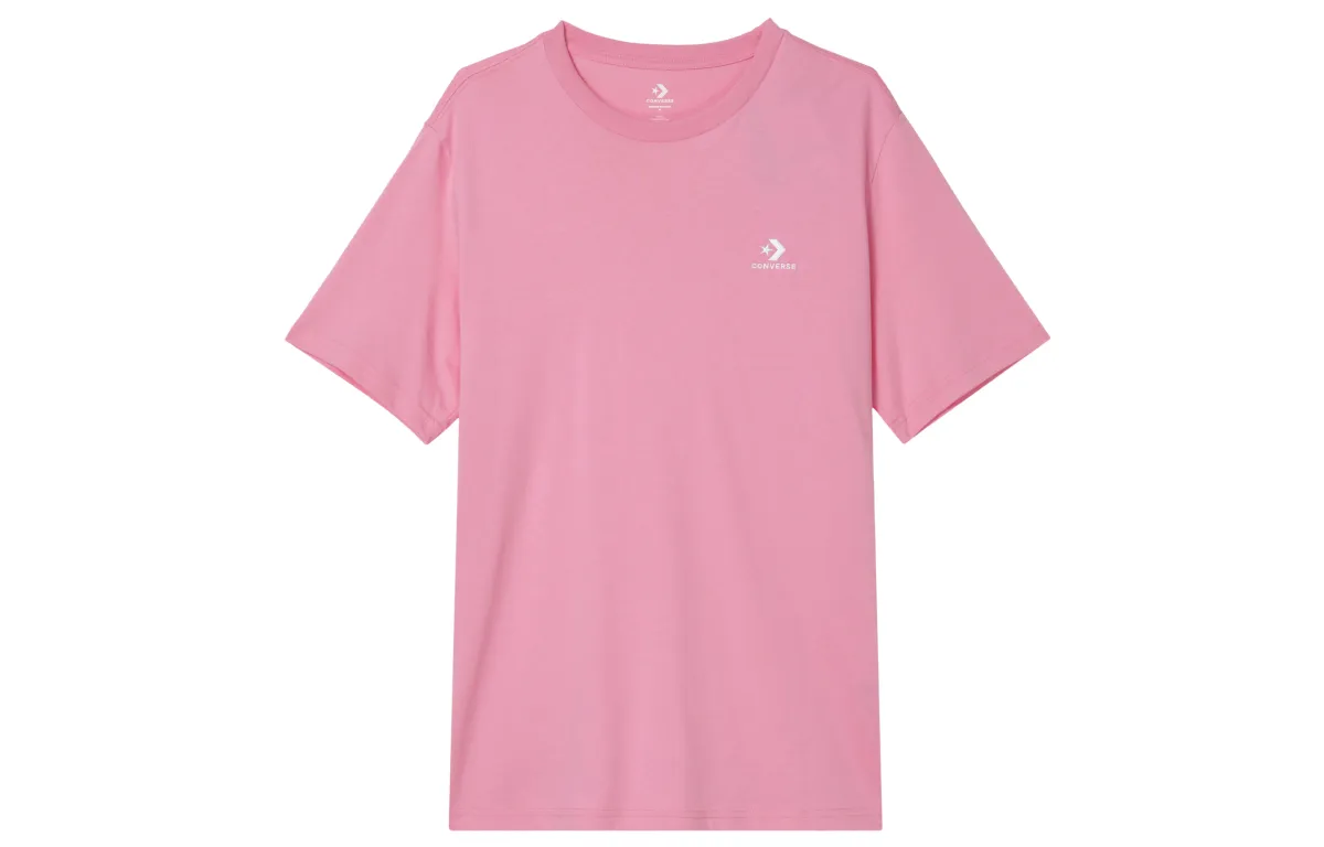 Converse T-Shirts Unisex Pink Crew Neck Moderate Straight Fit