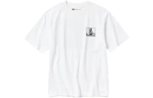 UNIQLO X T Shirts Unisex White Crew Neck Moderate Straight Fit