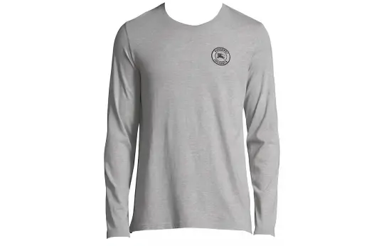Burberry Embroidered Logo Cotton Long Sleeve T shirt