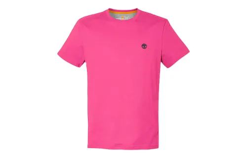 Timberland T Shirts Men's Rose Red Crew Neck Moderate Straight Fit